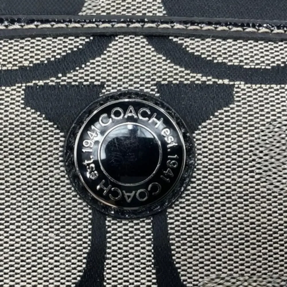Coach Signature Stripe Crossbody File Bag - Black/Gray